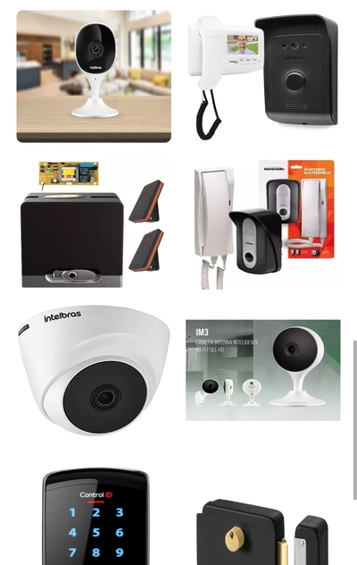 Câmeras, Alarmes, Fechadura Eletrônica.