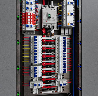 Montagem de quadro de distribuição de circuitos