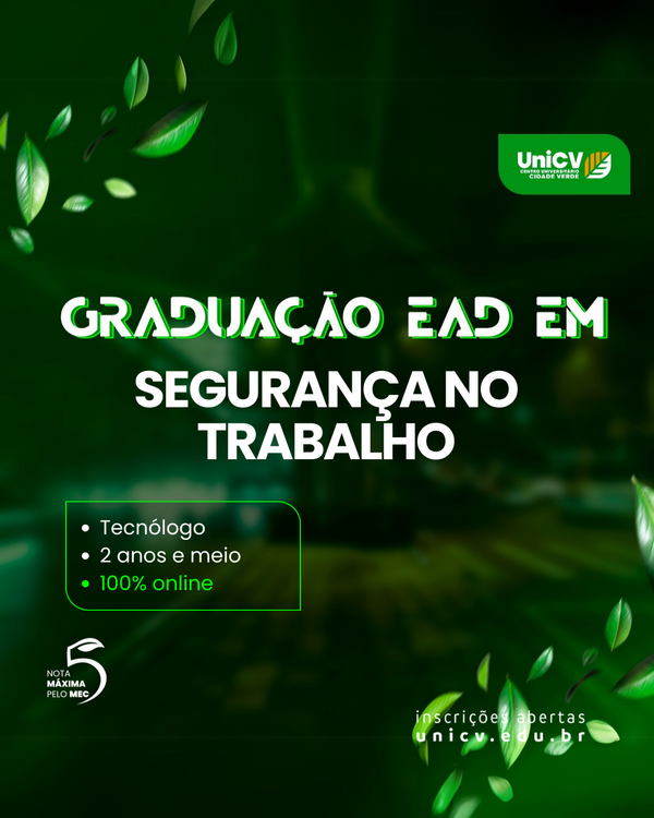 GRADUAÇÃO EAD TECNÓLOGO SEGURANÇA DO TRABALHO